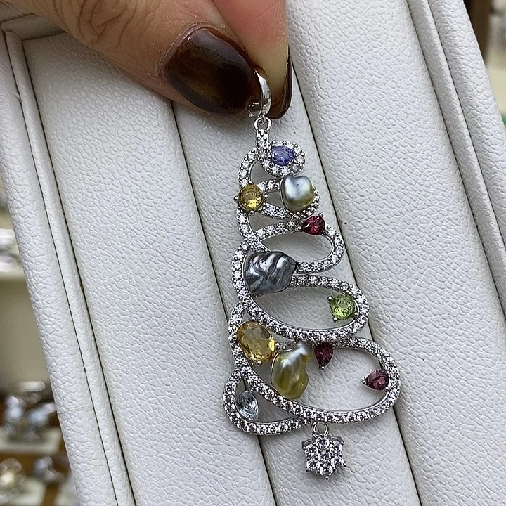 银S925镶嵌颈饰海水珍珠