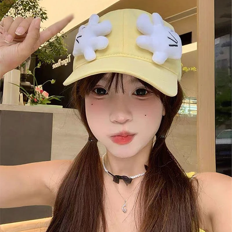 可爱卡通米奇棒球帽女2025新款百搭显脸小拍照出游遮阳防晒帽子潮