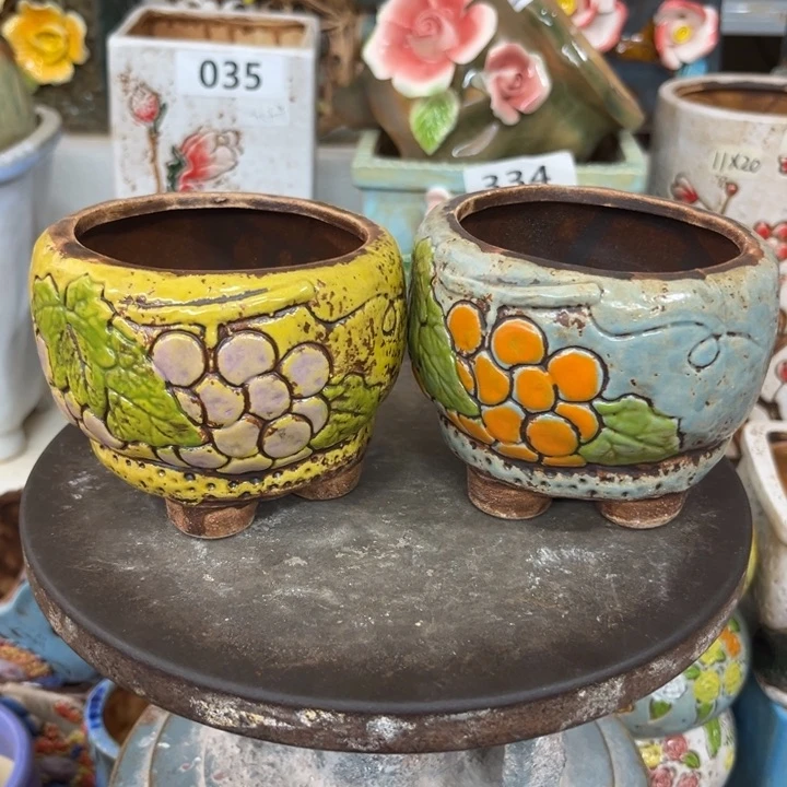 紫砂花盆粗陶材质多肉花盆