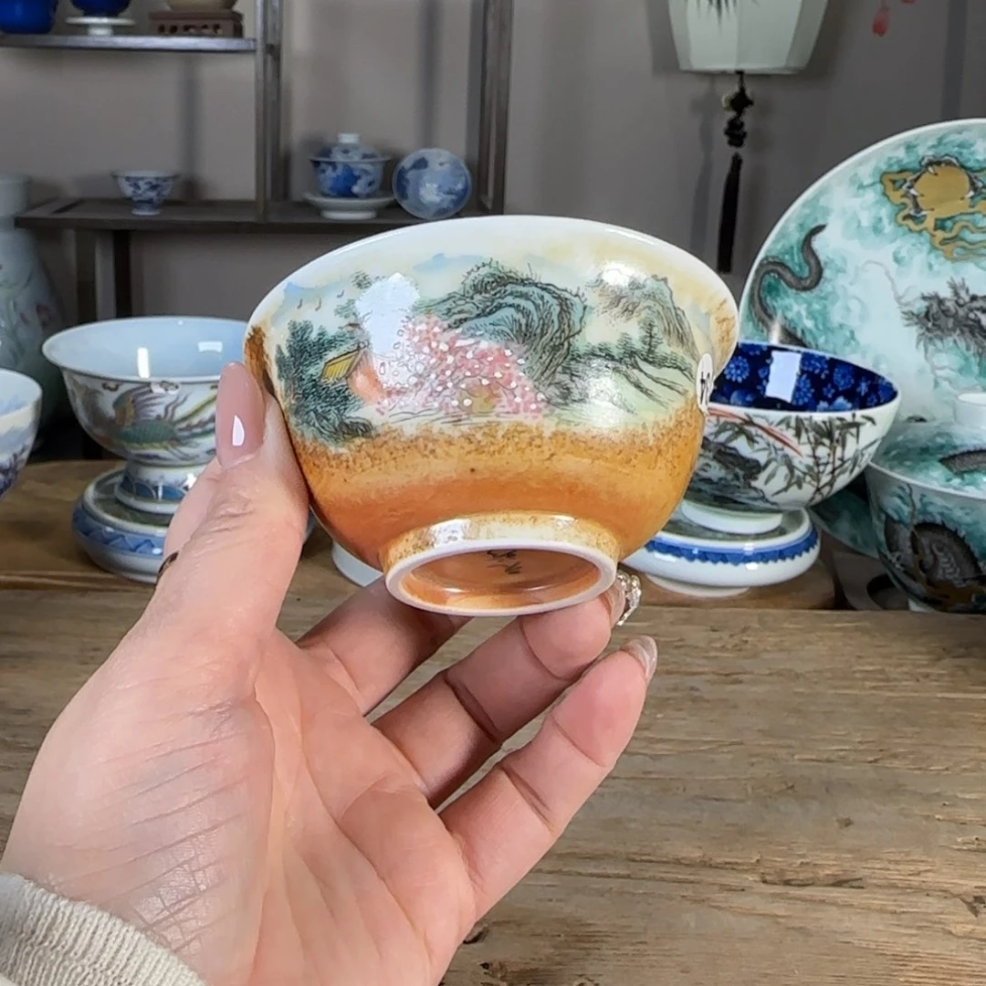 杯景德镇陶瓷柴烧多人