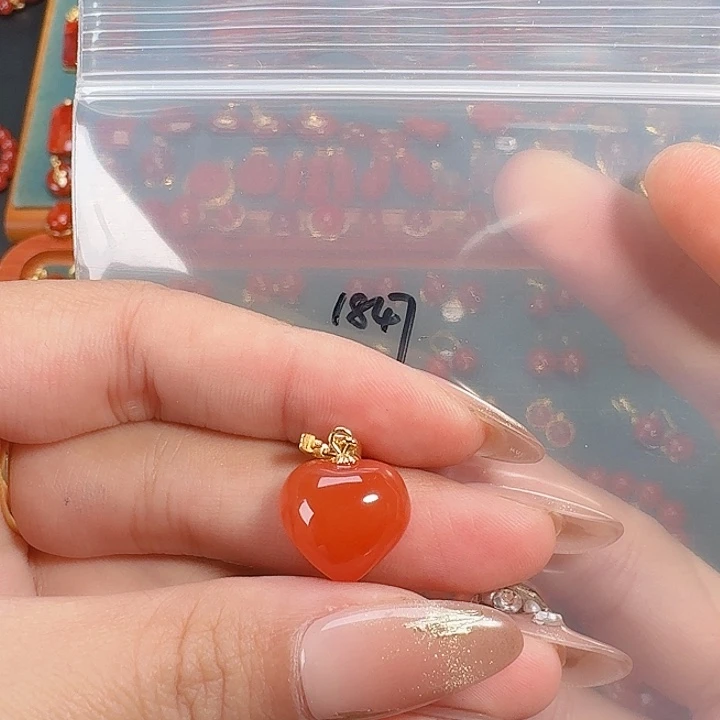 南红玛瑙银S925镶嵌吊坠