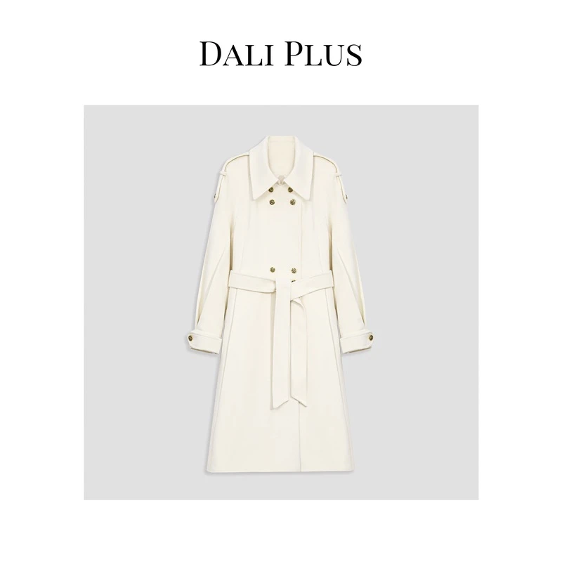DALI PLUS100%绵羊毛双面呢白鸭绒服风衣大衣-23XX0066-1