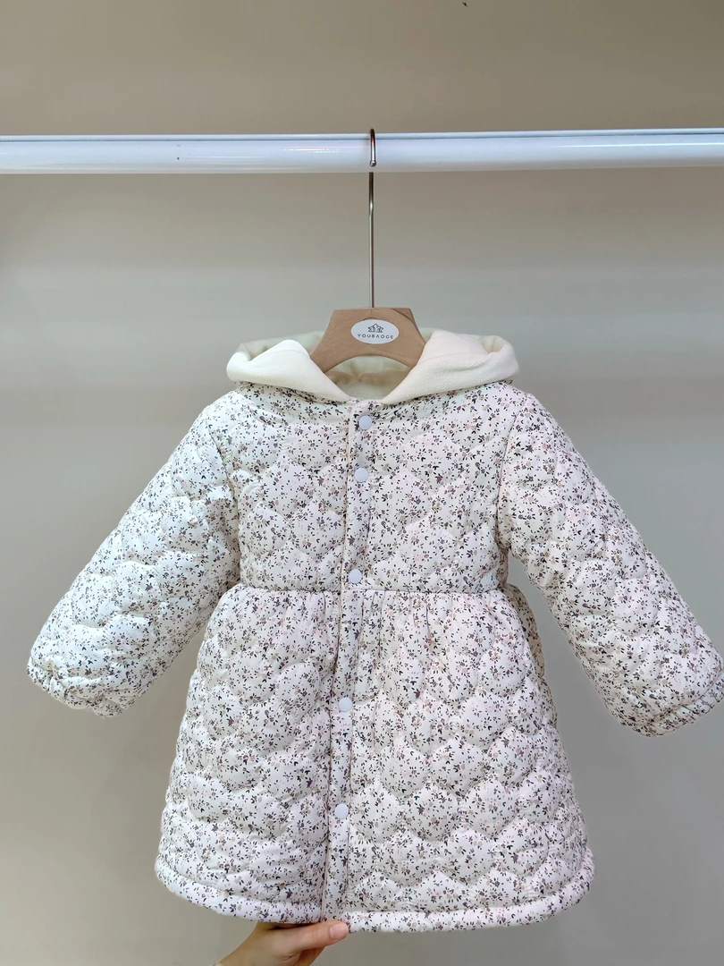 2025年新款婴幼儿儿童上衣裙式连帽外套碎花加棉花外套91625203