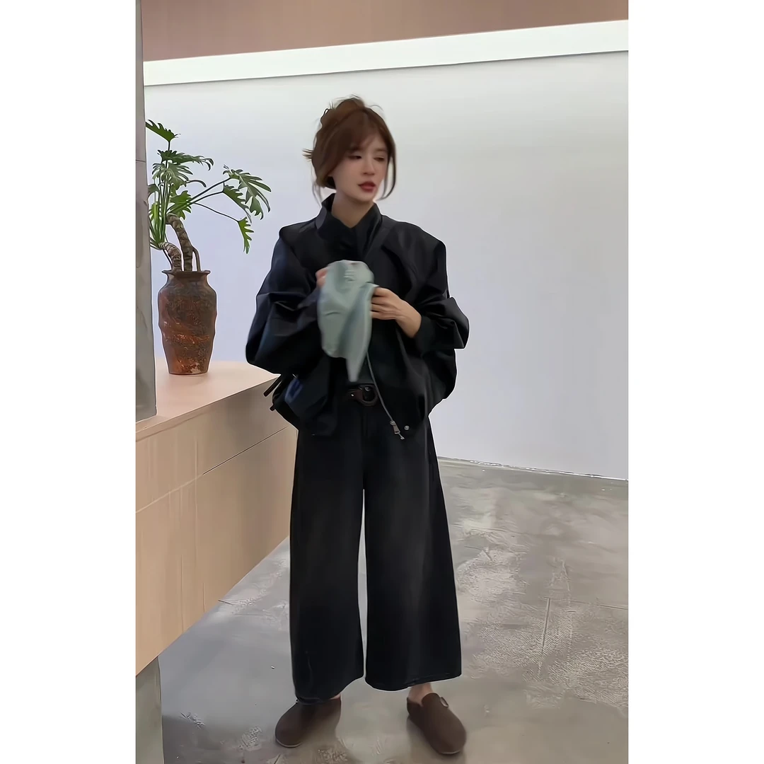 秋季一整套女装2025年新款韩版时尚气质减龄外套背心休闲裤三件套