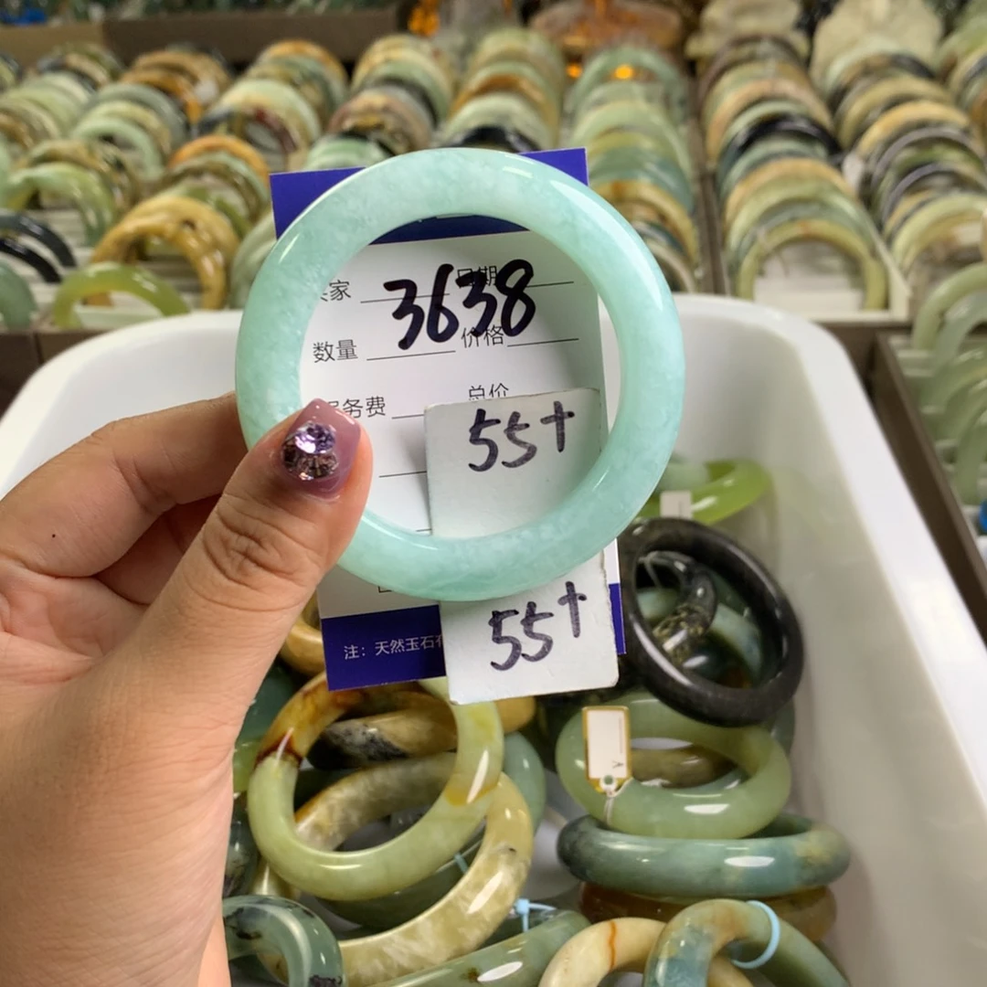 蛇纹石玉未镶嵌手镯3638