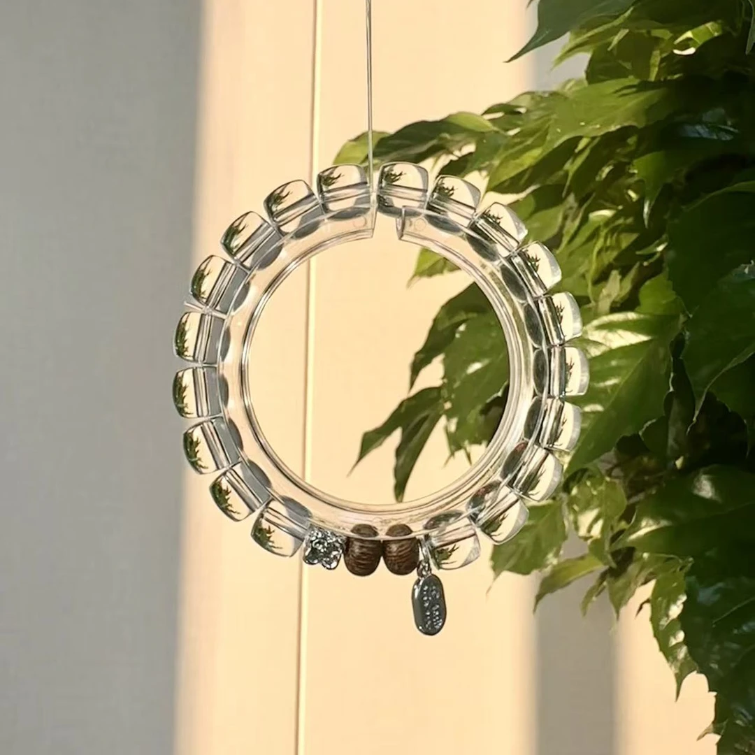 【设计款直切白水晶】天然白水晶直切设计款单圈手串多样性发其一