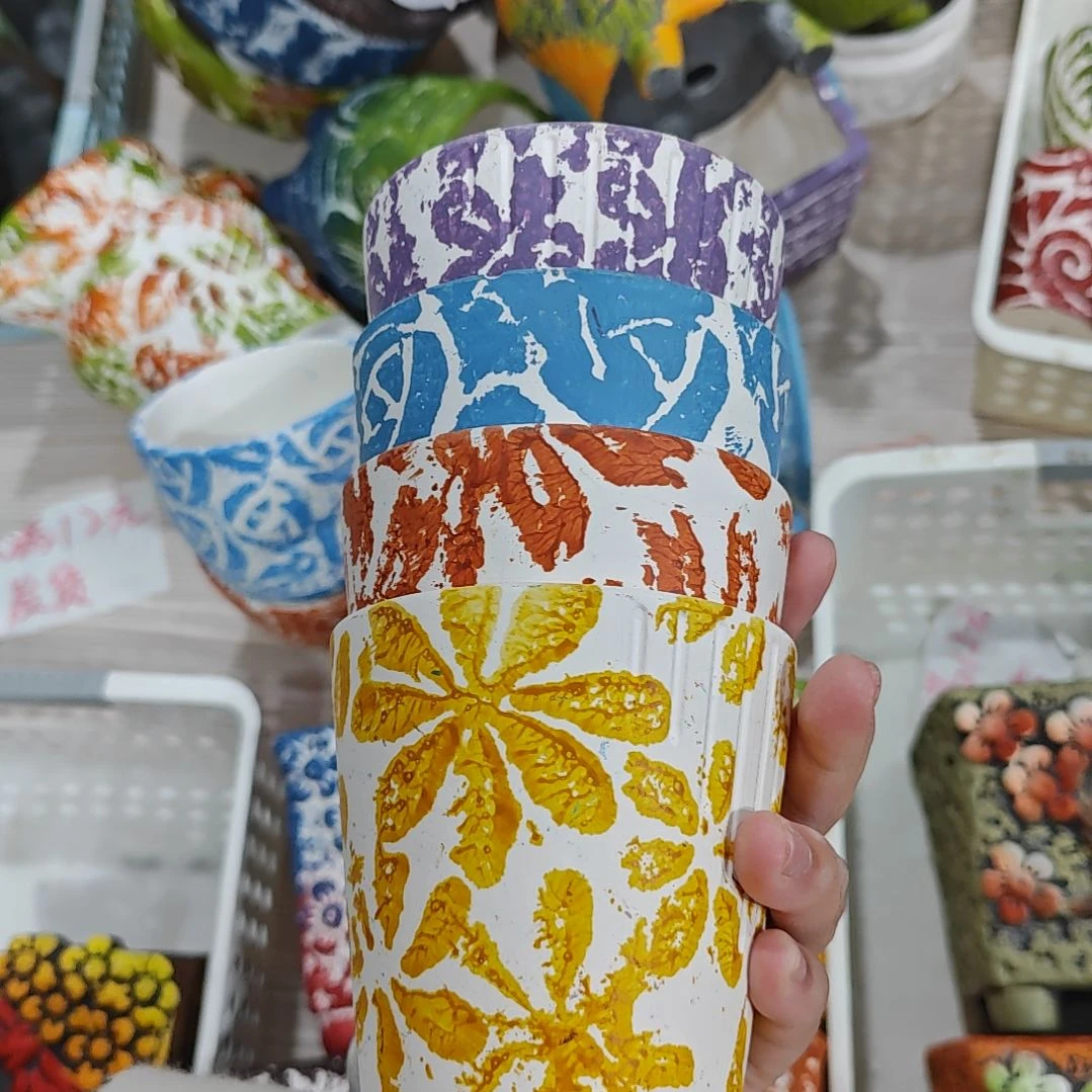红陶吸水透气的白陶花盆凑满12发货