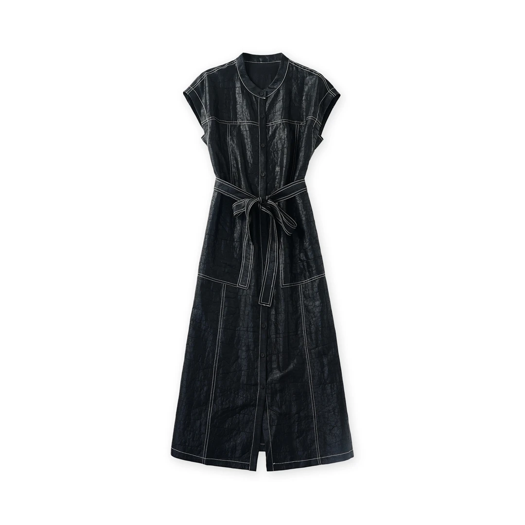 果缎夏季新款桑蚕丝香云纱年轻款连衣裙YJHY-H962743