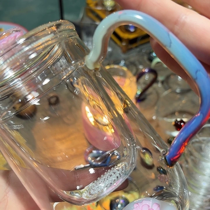 手工艺品玻璃玻璃茶器唐韵办公杯粉