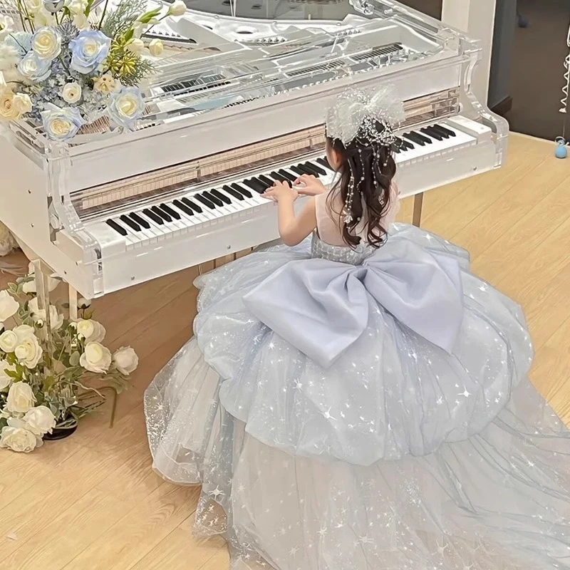 【奥莱精选】宝宝礼服公主裙高端女童模特走秀拖尾蓬蓬裙小新中式女