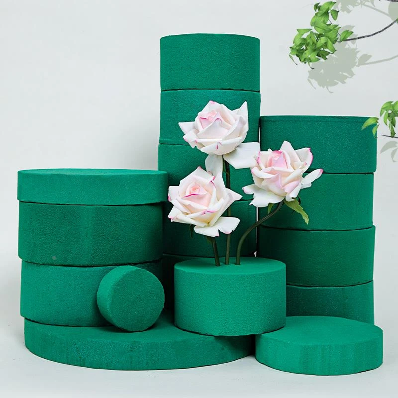 圆形花泥鲜花包装泥块福桶抱抱桶专用插花泡沫泥花艺材料花束底座