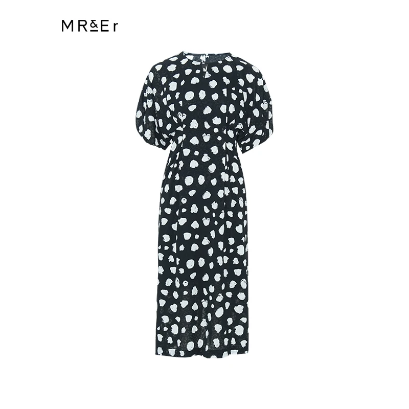 【达人专属】法式休闲通勤风短袖中长款连衣裙R4B97212