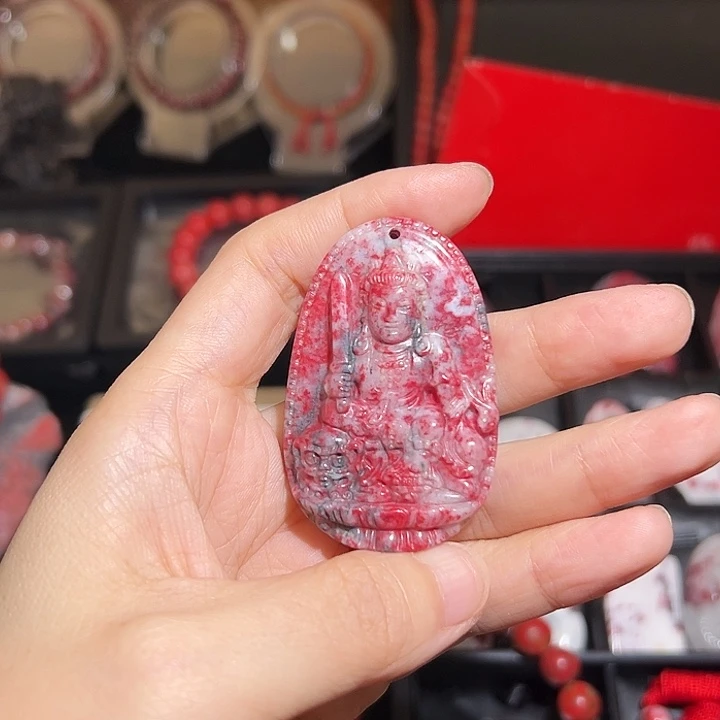 天然辰砂原石吊牌
