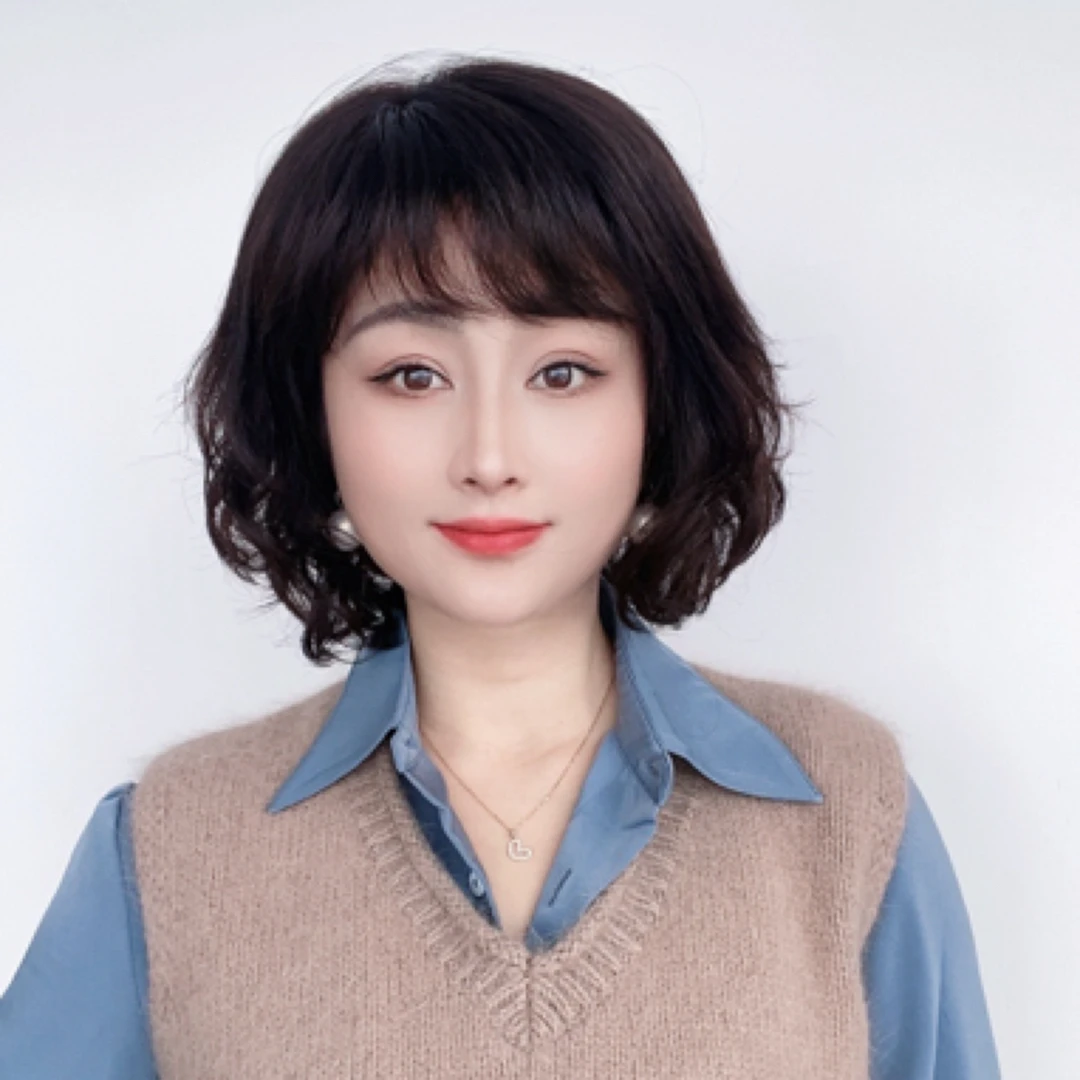 全真发全手织假发微卷发