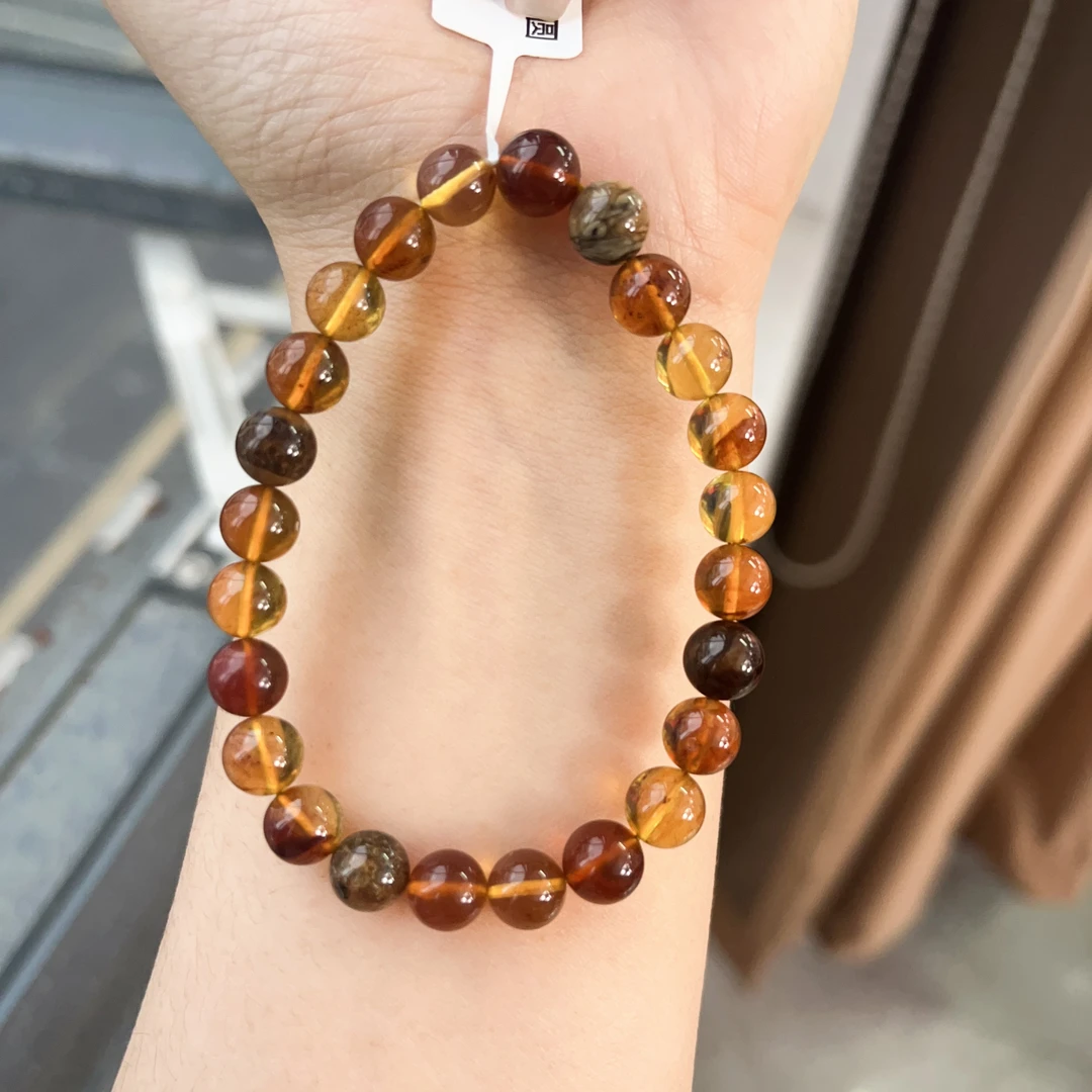 约7mm缅甸珀多宝圆珠单圈手串