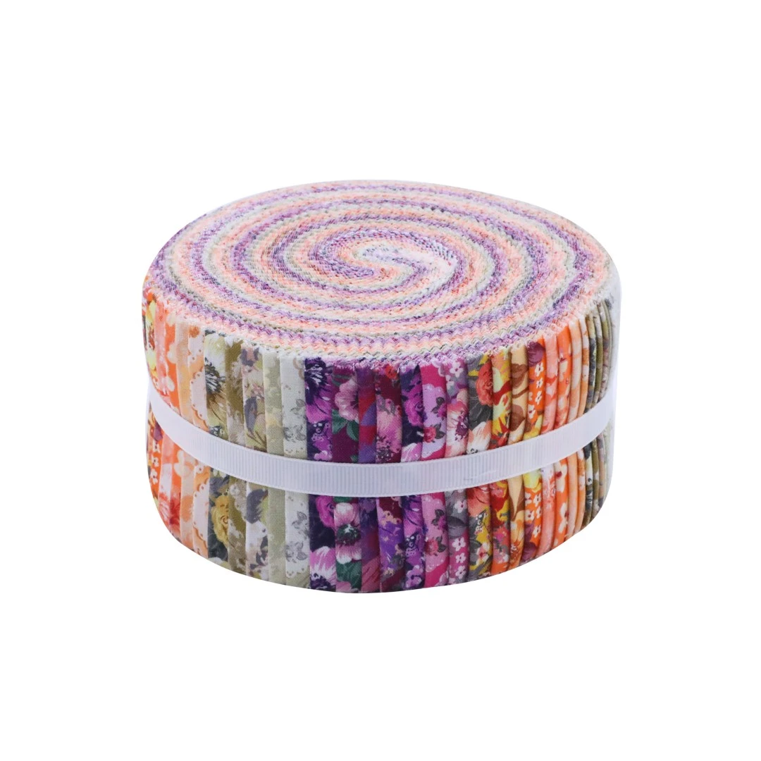 纯棉拼布蛋糕卷布组40片装高奢美棉印花~6.5X112cm/片~M623~61-70