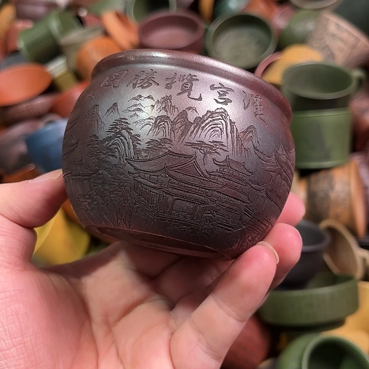 紫砂茶杯全手工紫砂主人杯