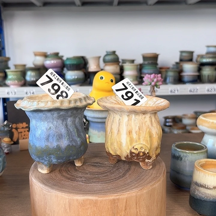 王***开景德镇手工陶瓷盆 口 两个盆