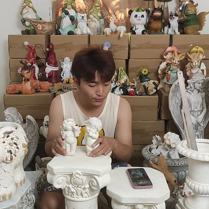 合成树脂小天使一对