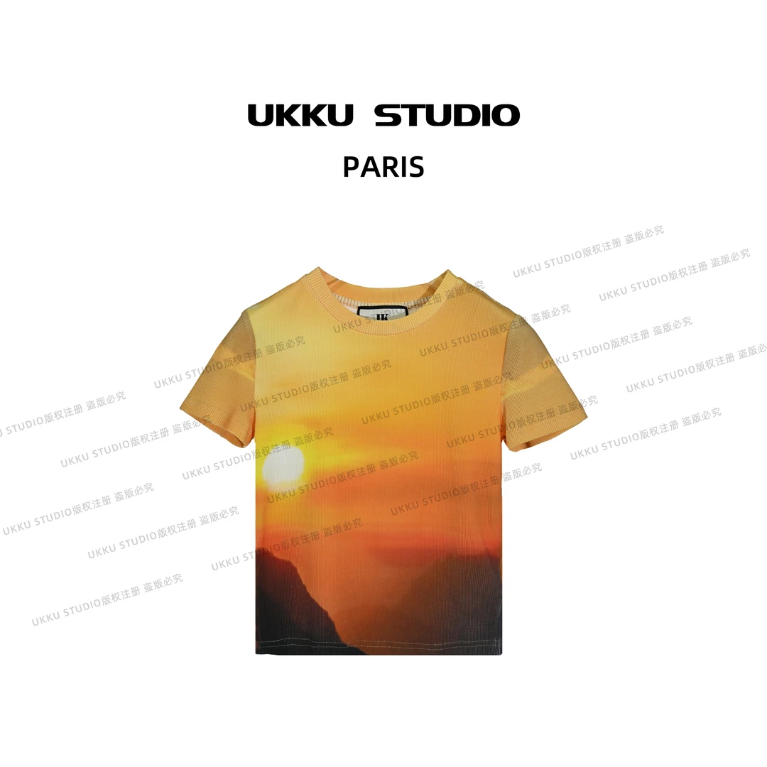 【UKKU STUDIO】小众简约款宽松圆领女装T恤313756