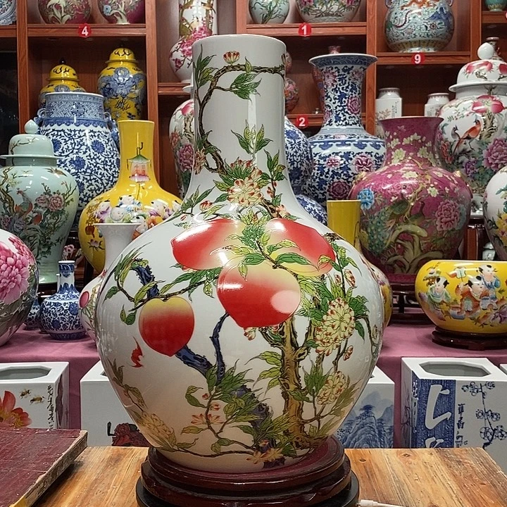 景德镇陶瓷手工手绘花瓶摆件