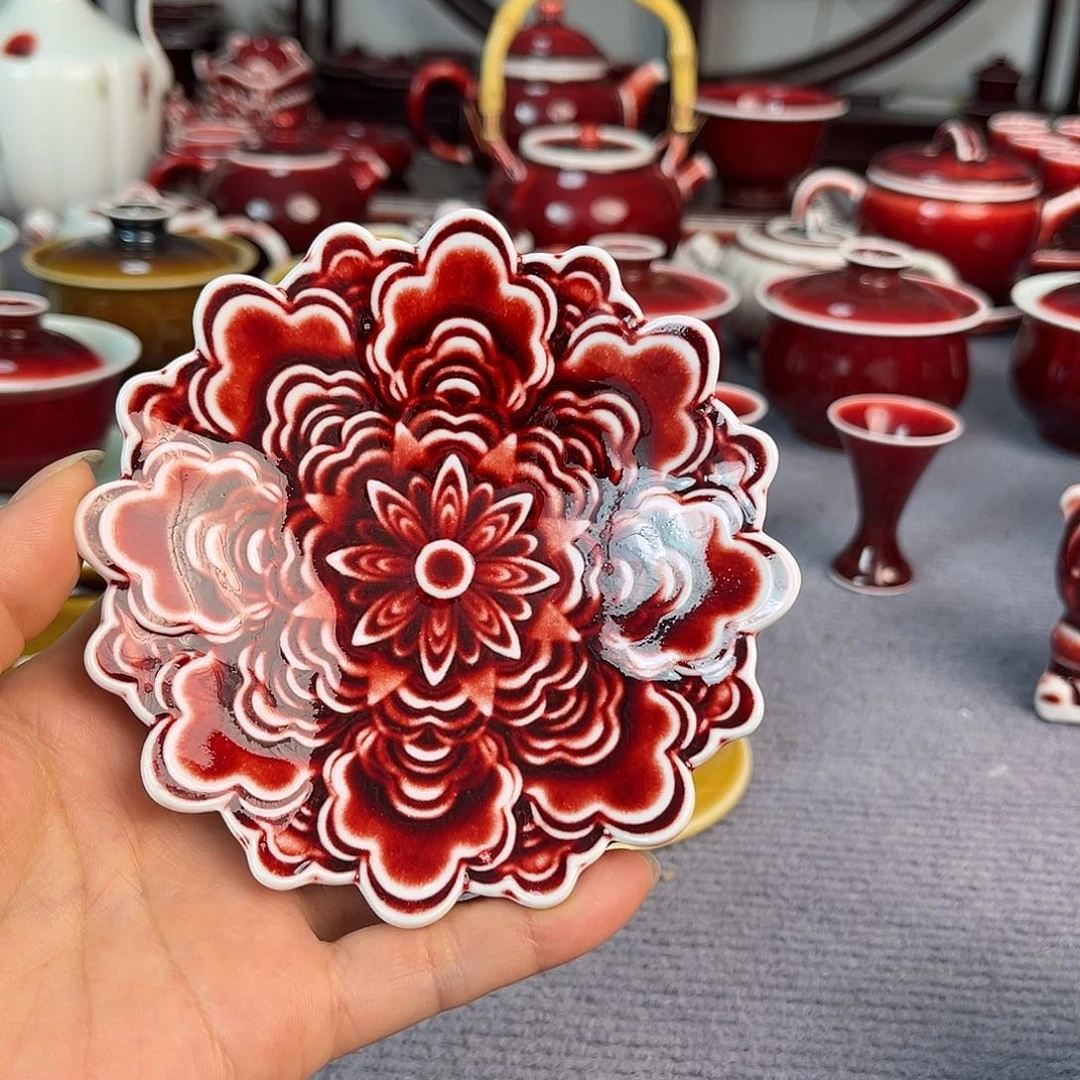 景德镇陶瓷红马坊杯垫