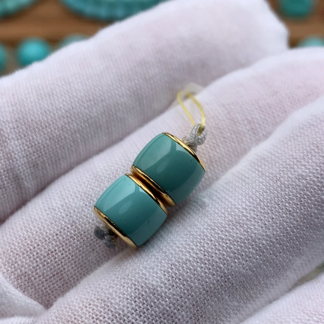 绿松石18K金镶嵌珠宝奇石