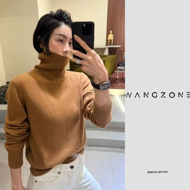 WANG ZONE | 康赛妮纯羊绒row风柔软云朵感高领针织毛衣