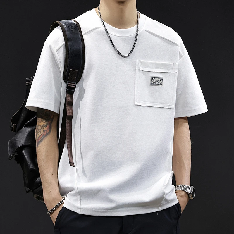 MR.MUDI/穆迪先生短袖t恤男夏季新款宽松大码高端美式重磅体恤