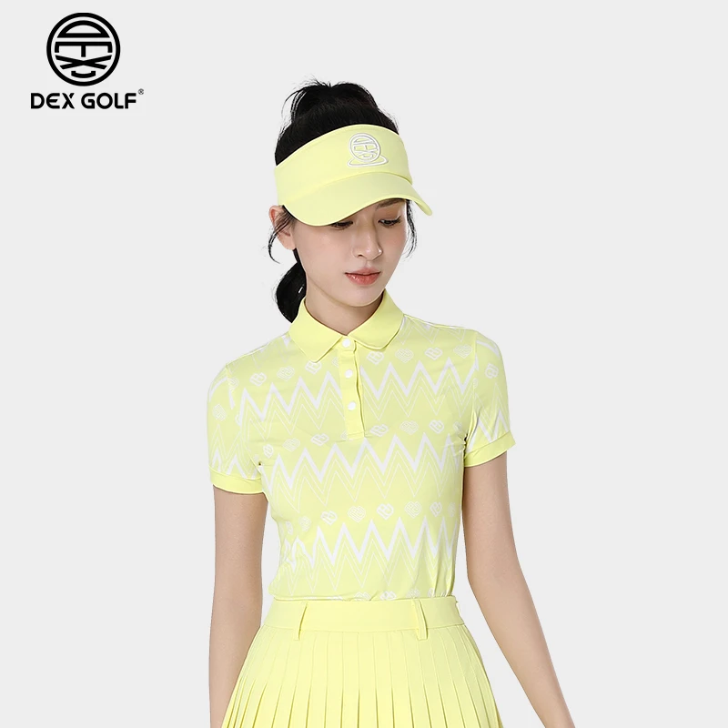 DEX GOLF高尔夫女士短袖夏季新款3267个性印花轻薄凉感柔软速干