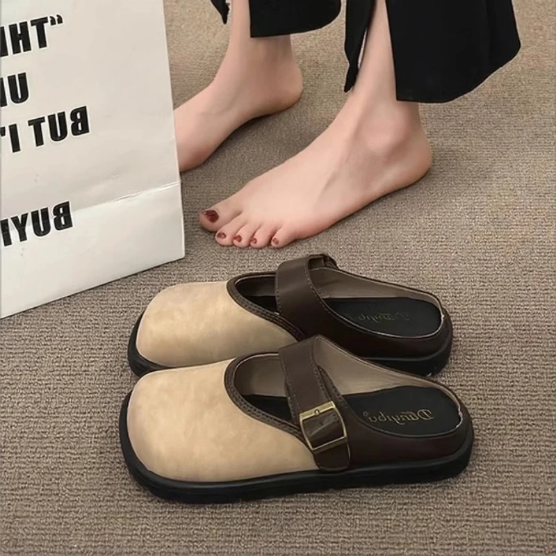 勃肯鞋拖鞋女春夏季外穿2025新款半托女鞋包头半拖鞋法式凉拖