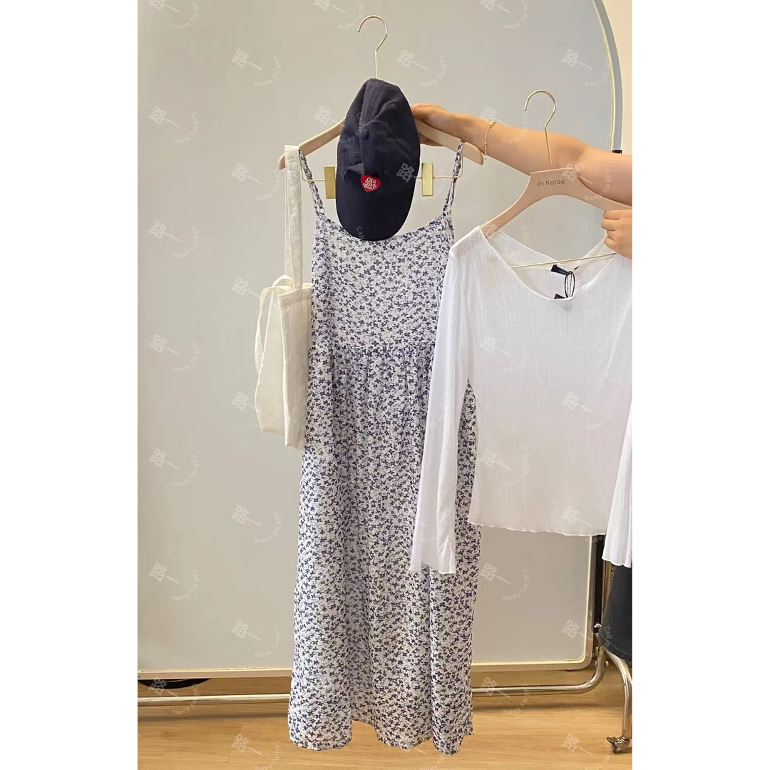 韩国代购.Call my name繁花 碎花吊带连衣裙L25062844