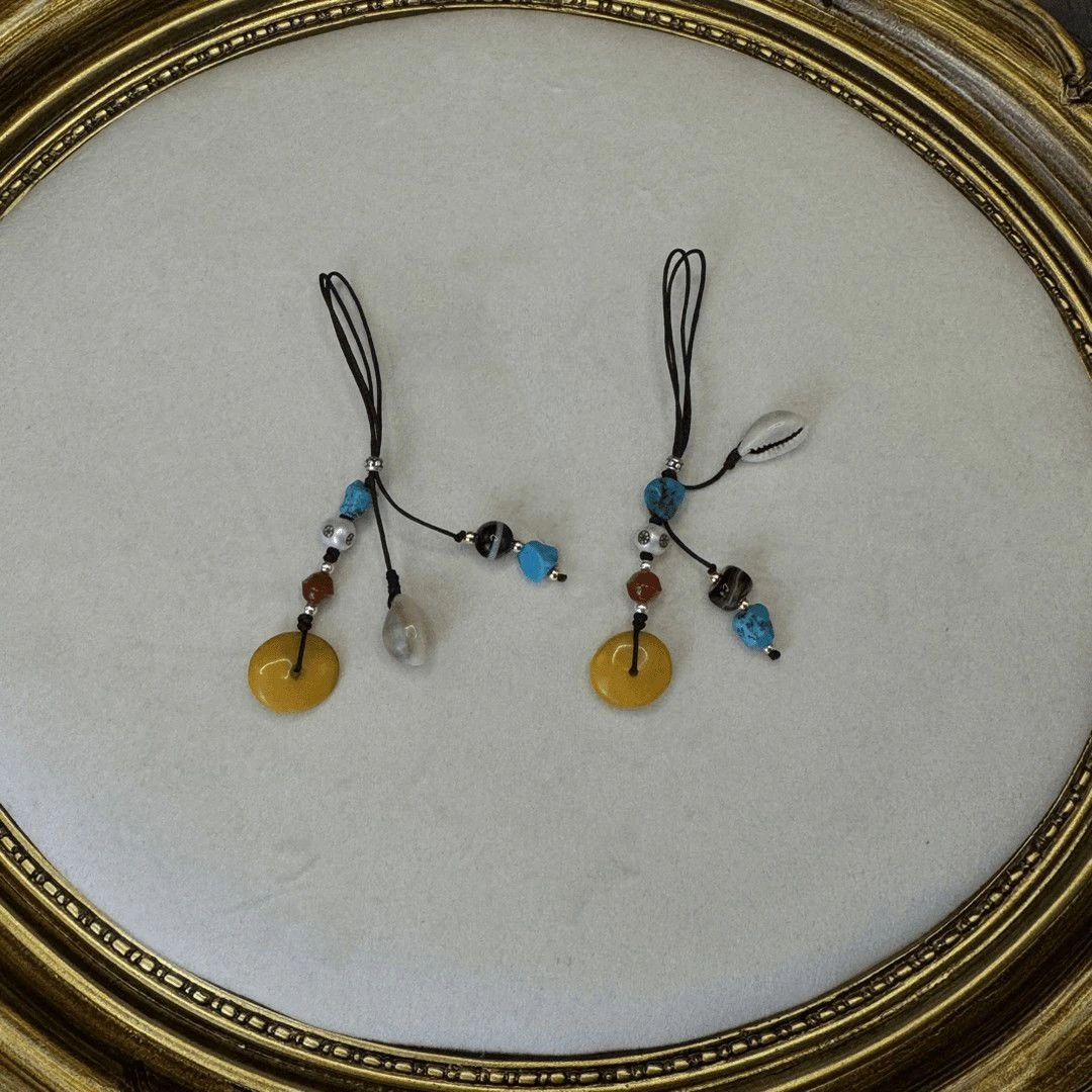 复古精致包包链条女异形石手机挂件独特小众DIY坠扣高级百搭挂件