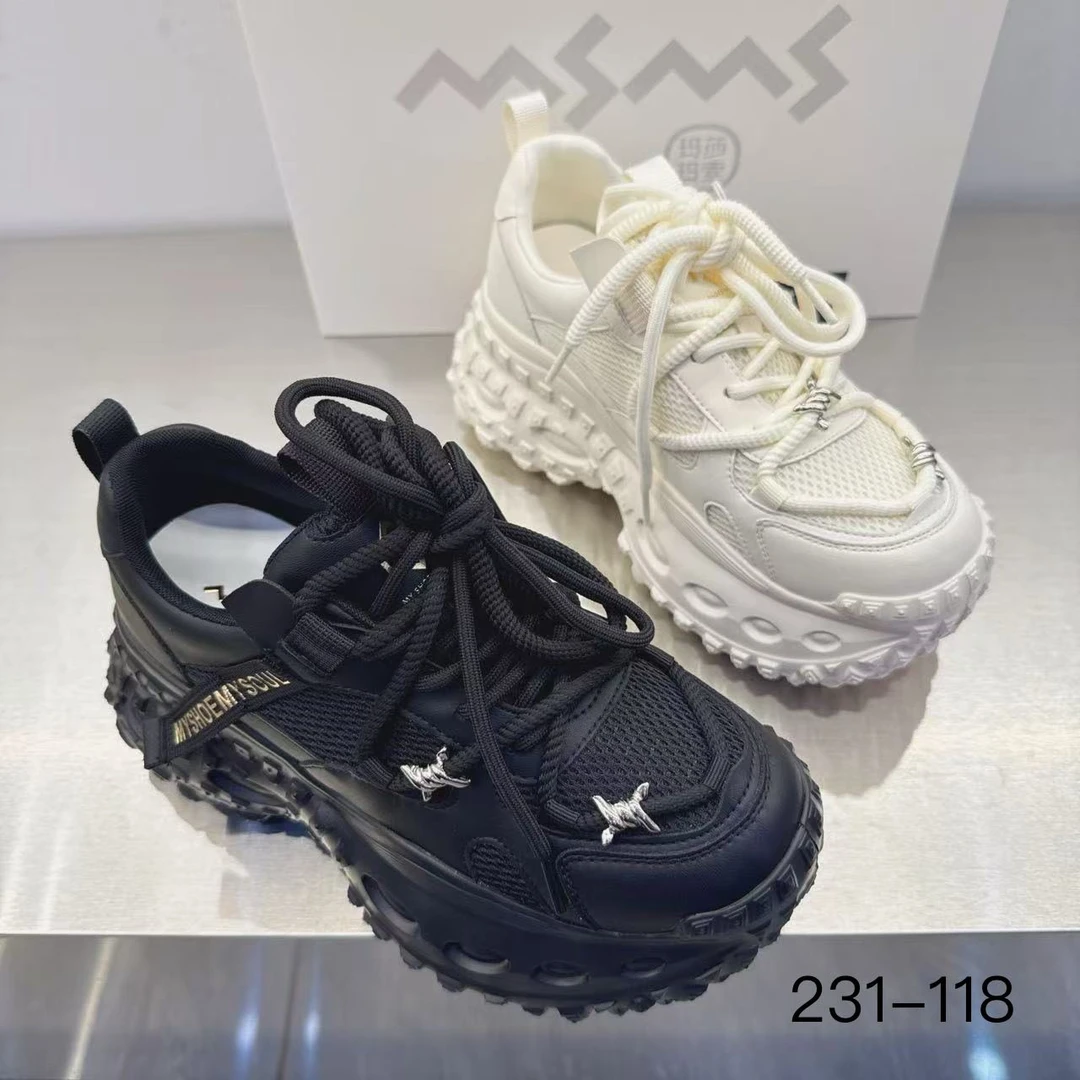 玛莎玛索秋季新款老爹鞋213-118时尚百搭休闲厚底双网潮鞋女鞋