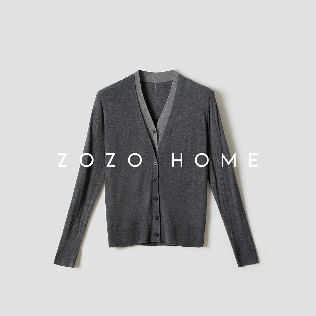 《胶囊衣橱》系列假两件针织纸片人显瘦开衫q170147p