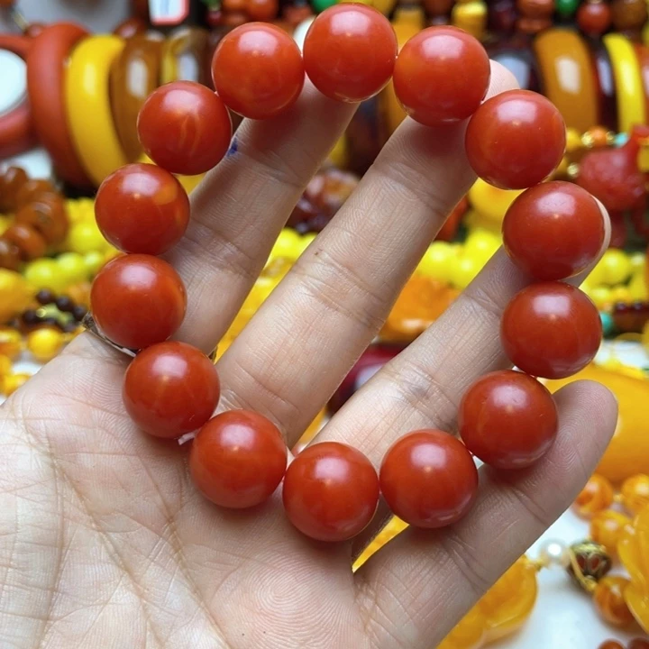 树脂制品3号红色手串