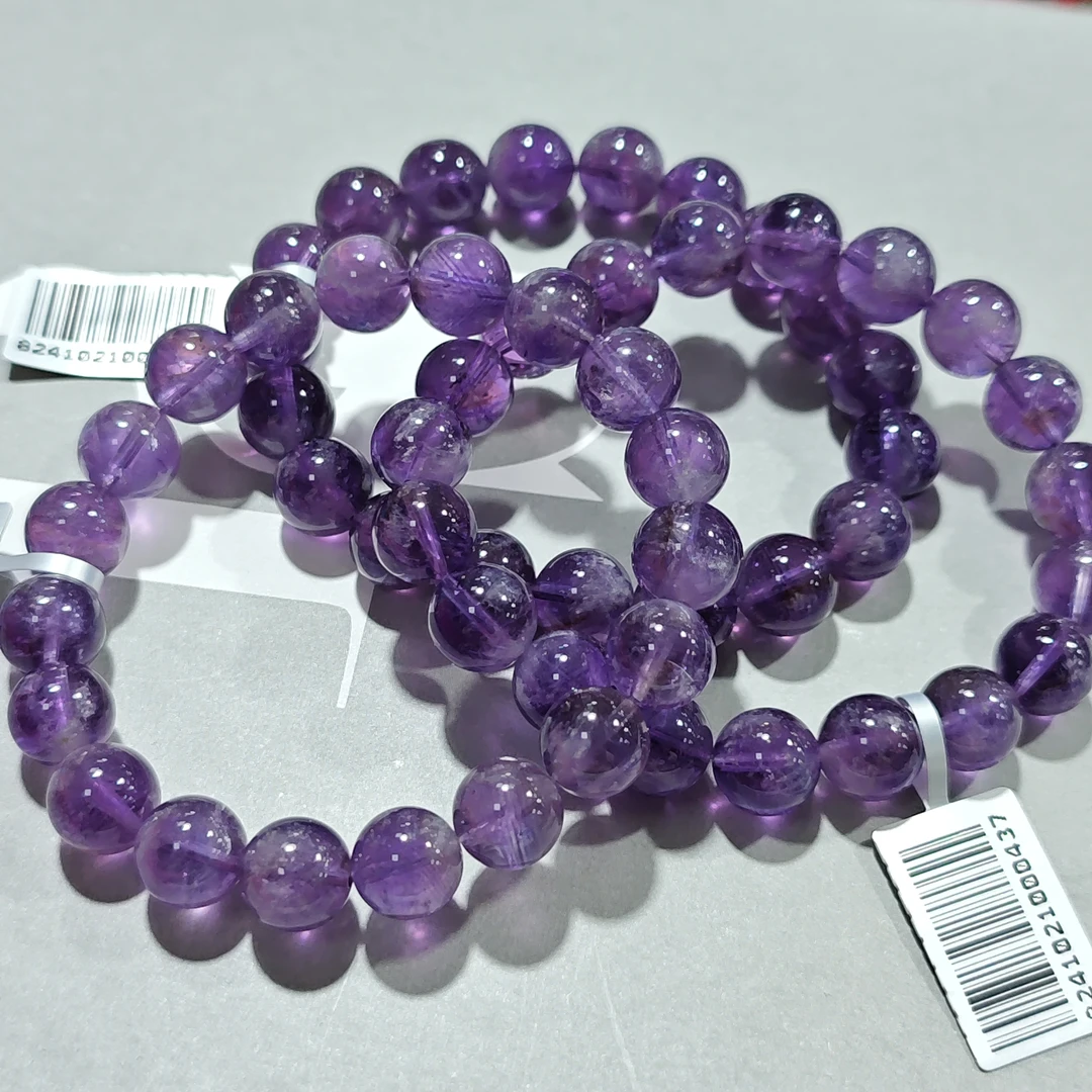 【书记甄选】天然紫兔毛单圈水晶手链 多样性发一件 约12mm XL3207