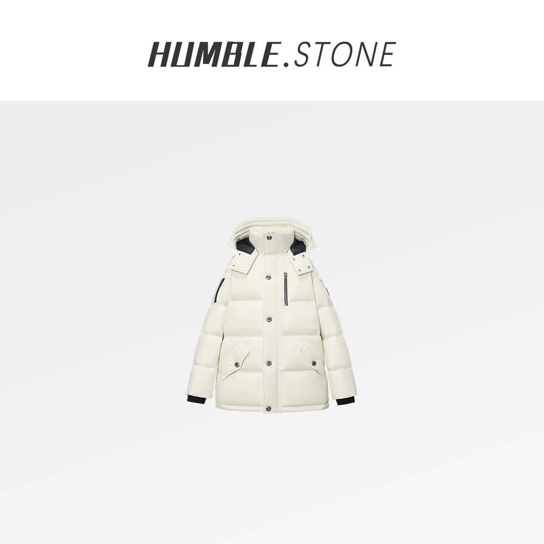 悍石『重磅御寒』冬季情侣户外连帽90白鹅绒服24918