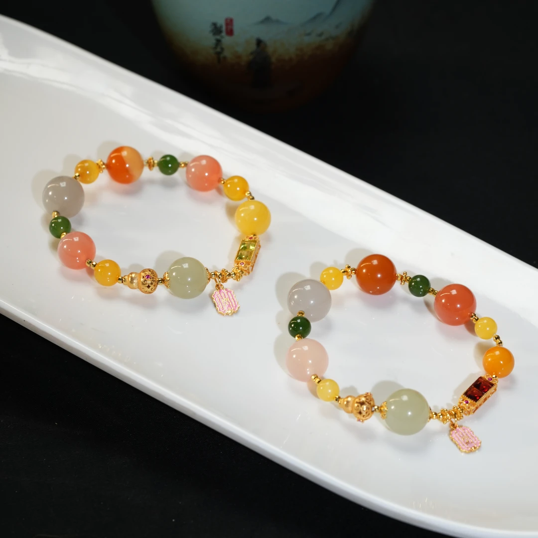 【东方十八岁】【君辞】和田玉S925银设计款多宝手串多样性发其一