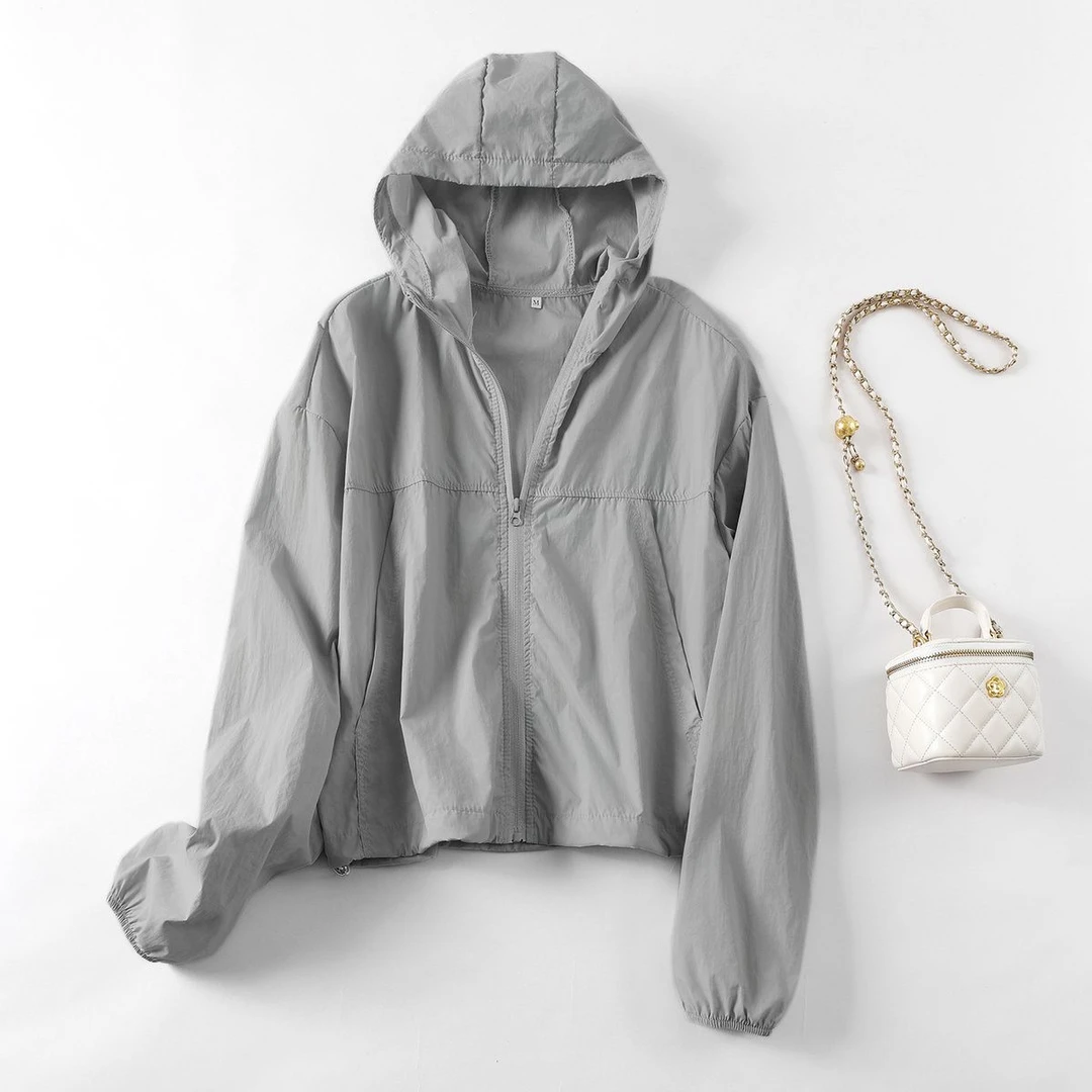 夏季新款薄款外套女防晒服韩版休闲百搭宽松连帽宽松慵懒风防晒衣