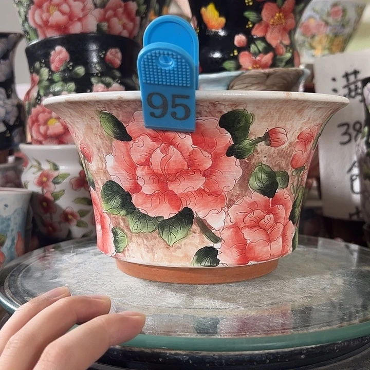 景德镇手绘花盆满38包邮偏远地区除外