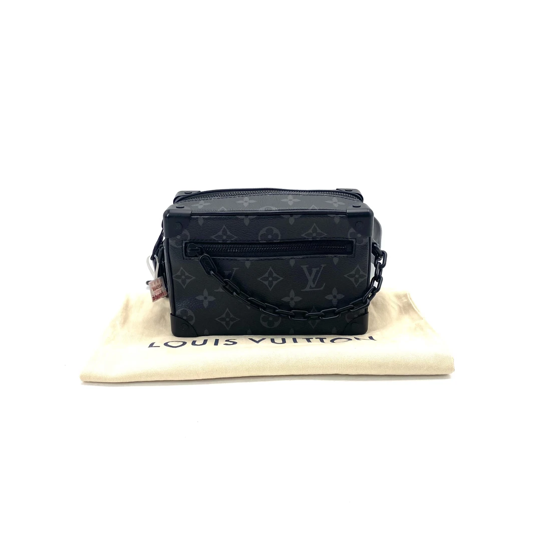 99新 LouisVuitton/路易威登 黑花mini softtrunk盒子包尺寸18/12