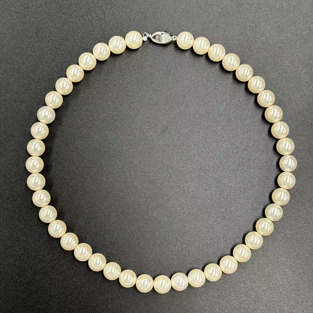 【符老板】x457-轻奢气质设计款极光白圆珠贝珠项链-赠礼盒