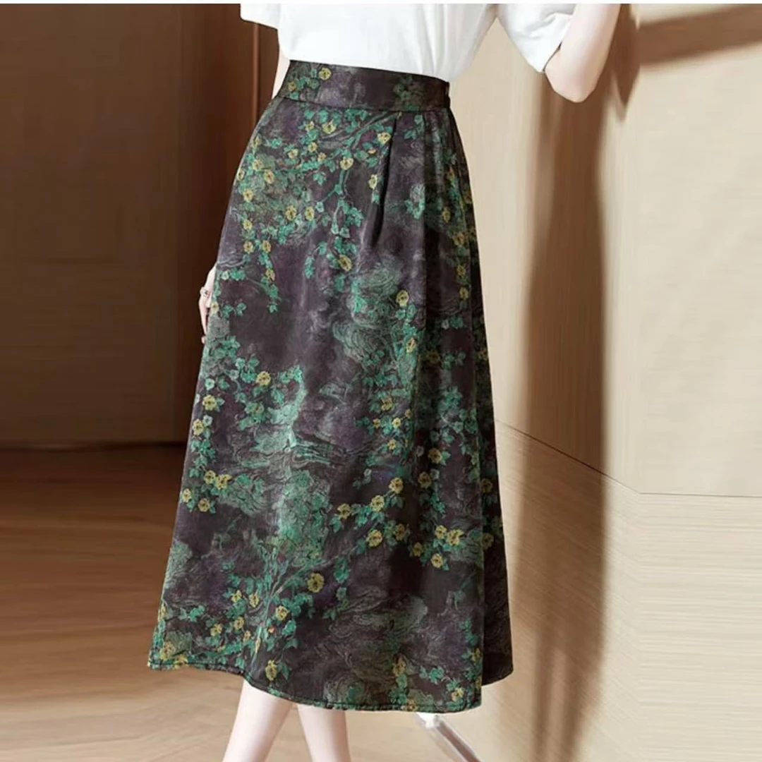 【高奢•印月】NN3183新中式重工高品质半身裙气质高腰夏季时尚