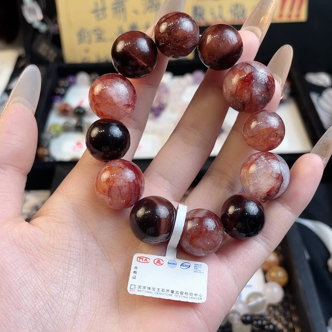 水晶手串未镶嵌红胶花