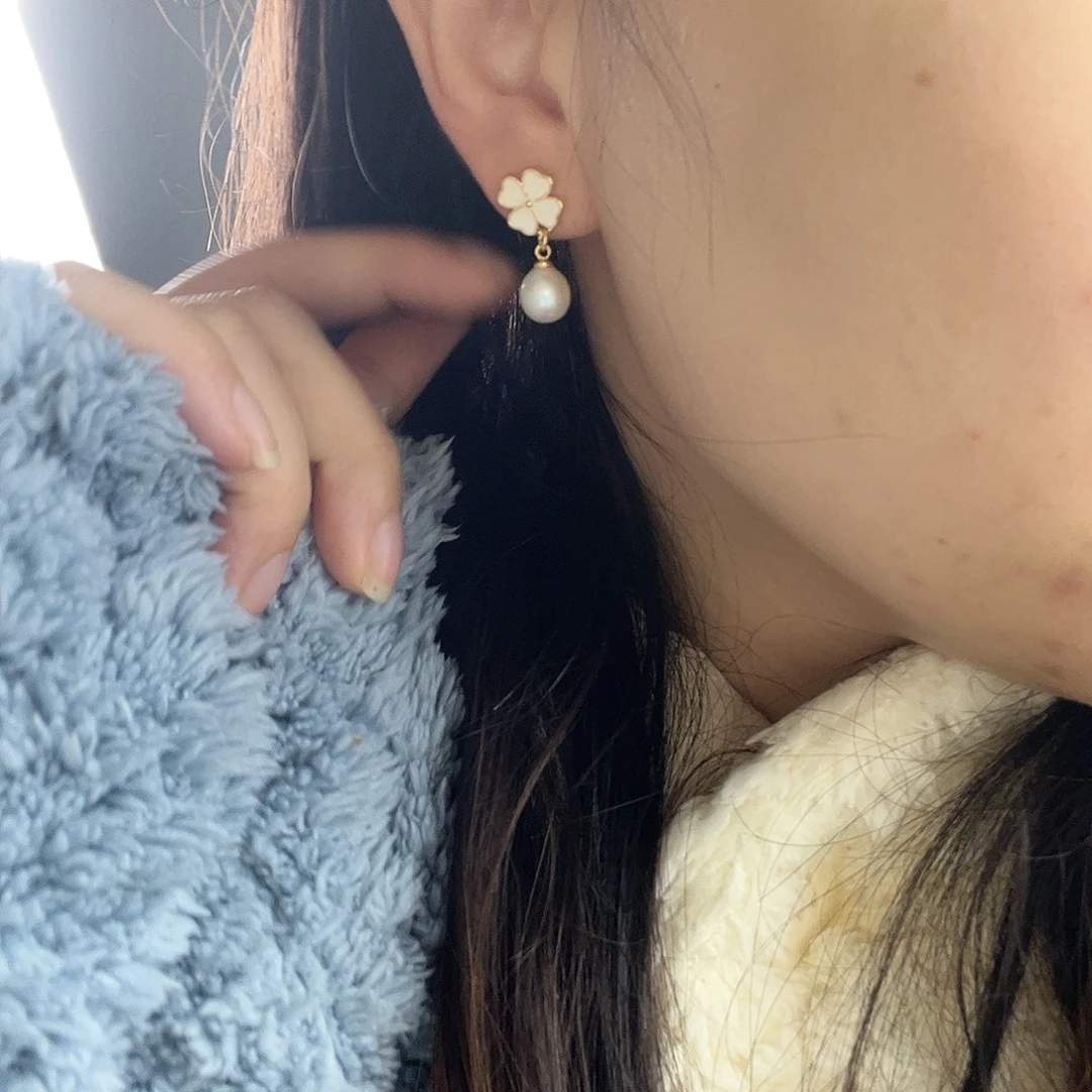 淡水珍珠耳饰银S925镶嵌