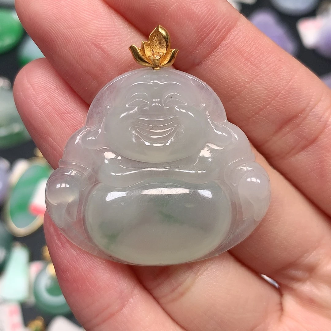 颈饰18K金镶嵌翡翠翡翠吊坠