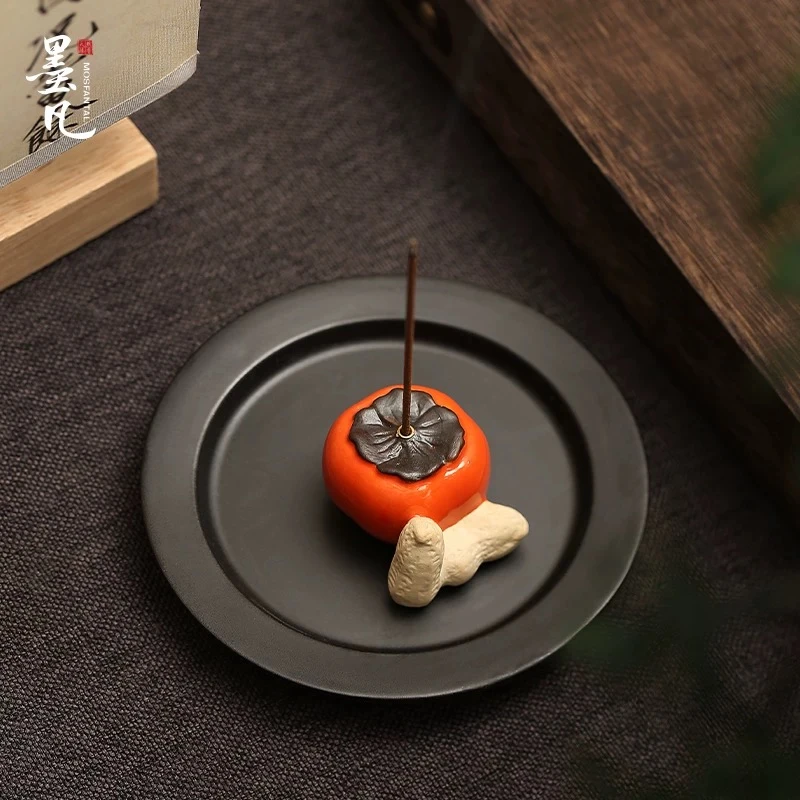 好柿发生迷你紫砂茶宠线香插创意香炉檀香家用茶桌摆件香道