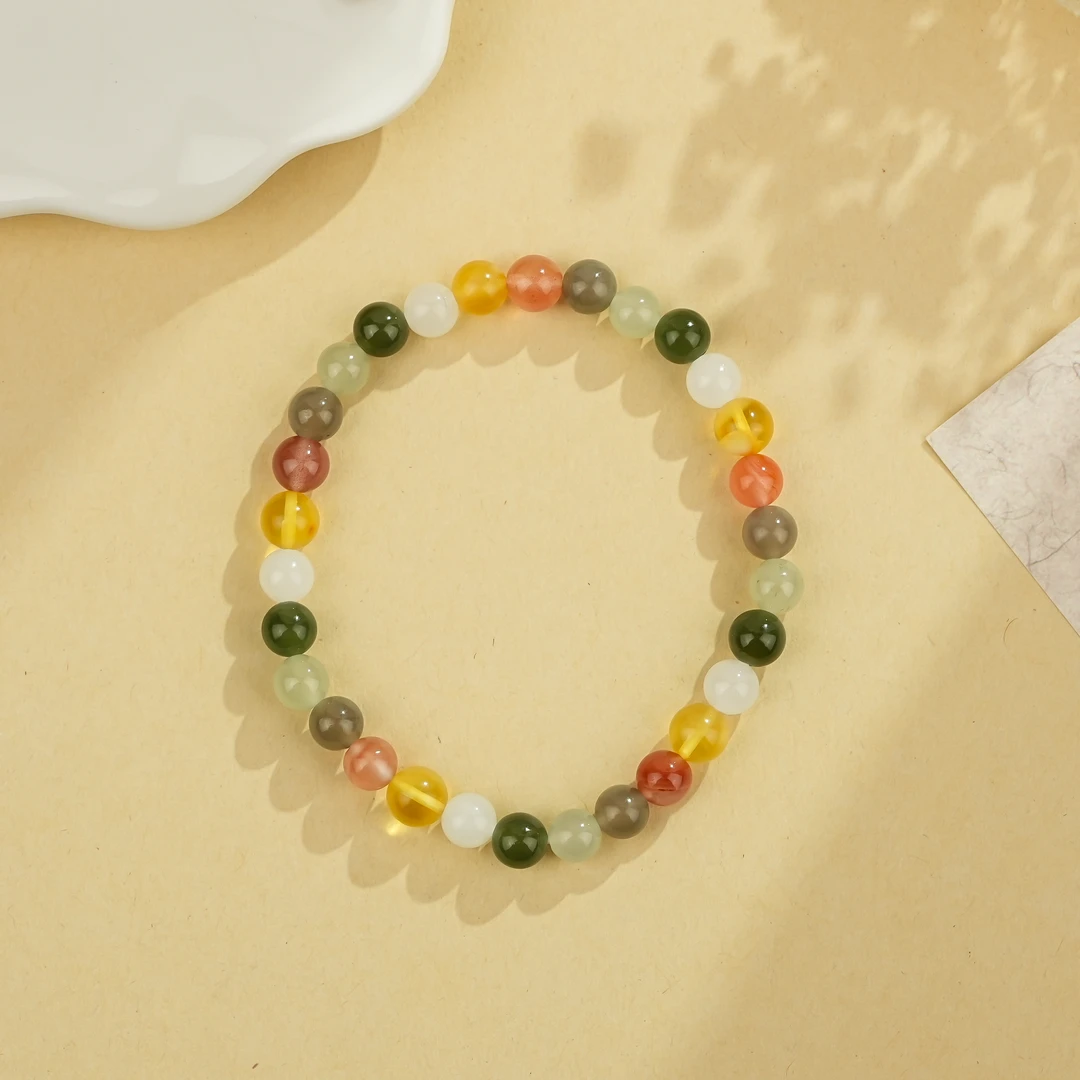 周西西精美珠宝和田玉多宝手串6mm时尚气质百搭多样性发货20728