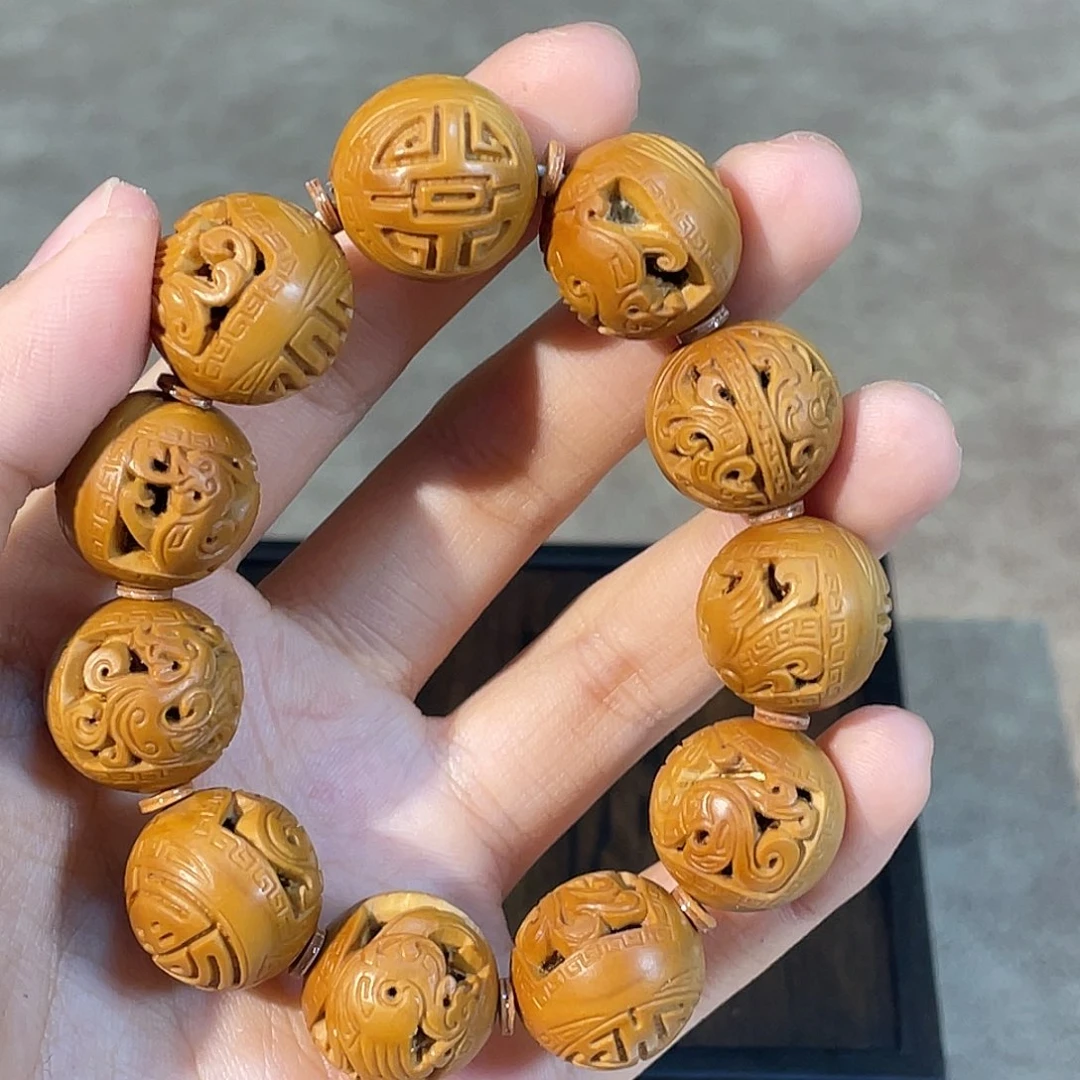 橄榄核手串/手链镂空瑞兽
